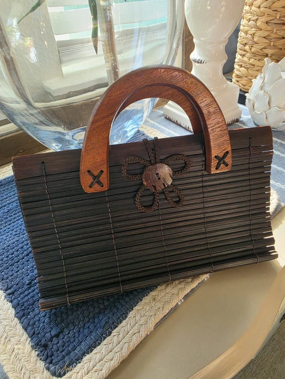 Straw Wood Bag - Picture 2 of 5